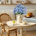 thumbnail image 6 of SLYNSHome Lily Artificial Flowers Bouquet Blue Lilies Silk Faux Flowers Fake Floral Lily Bouquet for Office Home Decor, 6 of 8