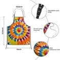 thumbnail image 3 of Colorful Rainbow Tie Dye Spiral Pattern Kids Aprons for Girls and Boys,Adjustable Neck Strap Toddler Aprons for Kids Cooking Baking, 3 of 6