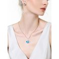 thumbnail image 4 of MABELLA 925 Sterling Silver Heart Pendant Necklace Simulated Blue Topaz Stud Earrings Jewelry Set,Valentines Day Gifts for Women, 4 of 7