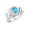 thumbnail image 6 of RYLOS Rings for Women Sterling Silver Ring XOXO Hugs & Kisses 7X5MM Gemstone & Diamond December Blue Topaz Jewelry Size 9, 6 of 7