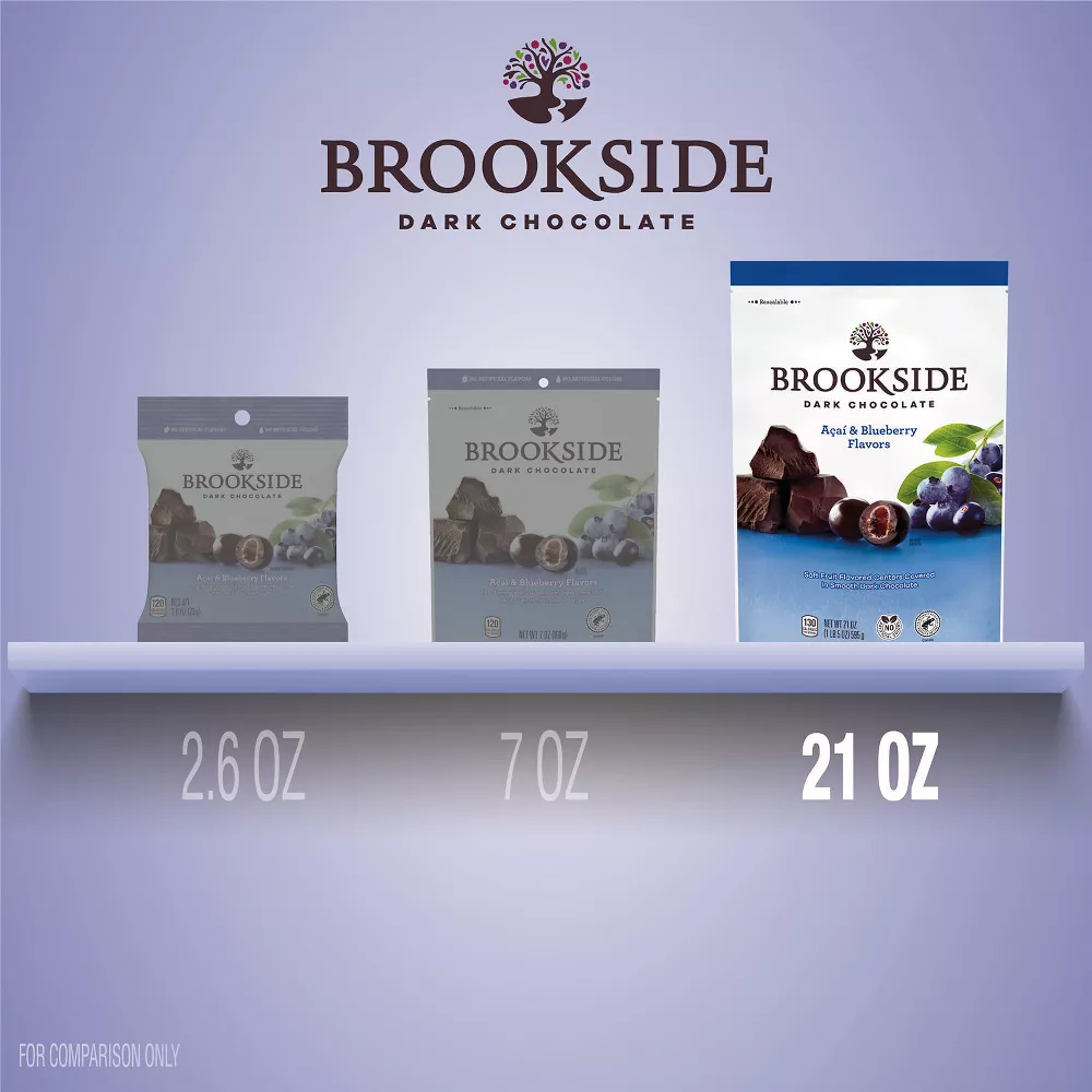 Brookside Dark Chocolate, Acai and Blueberry Flavored Snacking Chocolate Candy - 21oz