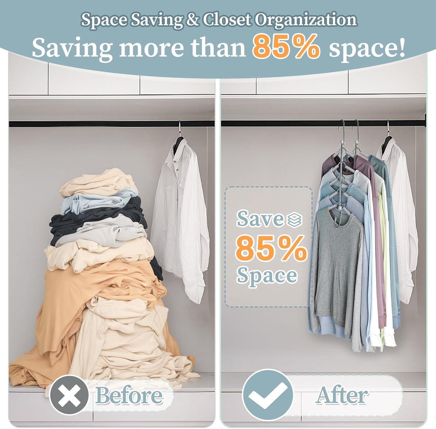 Clothes Hangers Space Saving Shirt Organizer, Non Slip Multi Shirt Hangers for Closet with Foam Padded Closet Organizers and Storage for Sweater Hoodie Blouse Coat Dress Short Black 4 Pack