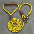 thumbnail image 3 of Handmade Strong Heavy Duty Rope No Pull Training Lead Leashes with Durable Leather Handles,Reflective Dog Training Lead for Large Medium and Small Dogs, 3 of 8