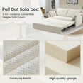 thumbnail image 4 of 59.5" White Corduroy Pull-Out Sofa Bed: Modern 2-in-1 Sleeper Couch for Living Room & Apartment, Seats 2, 800lb Capacity, Side Storage & USB/C Ports, 4 of 6