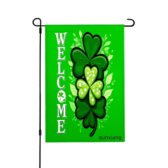 Amhnf Welcome Shamrock Garden Flag For Home Outdoor Garden Yard Decor 12x18 inch