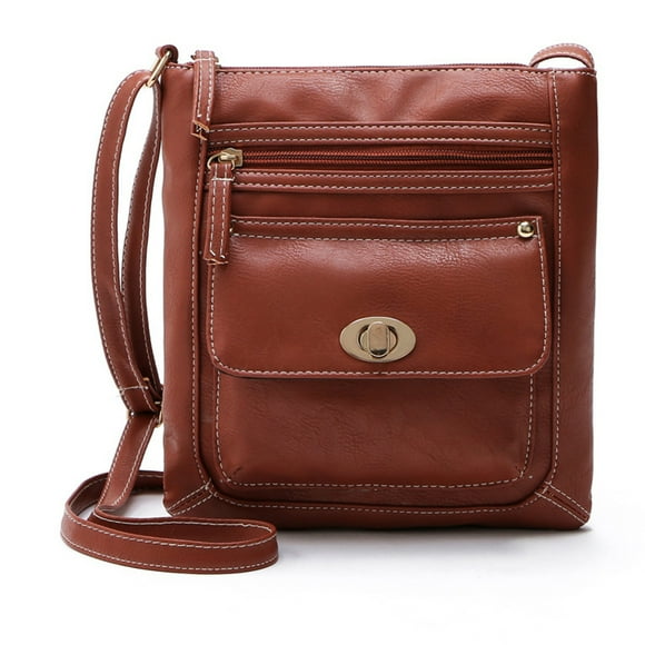 Ladies Fashion Solid Color Leather Large Capacity Adjustable Shoulder Belt Turnbuckle Versatile Shoulder Messenger Bag Heavy Duty Canvas Messenger Bag