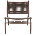 thumbnail image 2 of SAFAVIEH Soleil Modern Leather Woven Accent Chair, Brown, 2 of 7
