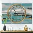thumbnail image 3 of Designart 'Glam Teal Watercolor I' Modern wall clock, 3 of 3