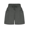 thumbnail image 4 of Taqqpue Women's High Waisted Athletic Running Shorts with Side Pockets,Workout Gym Sweat Shorts Casual Solid Color Drawstring Shorts with Pockets, 4 of 9