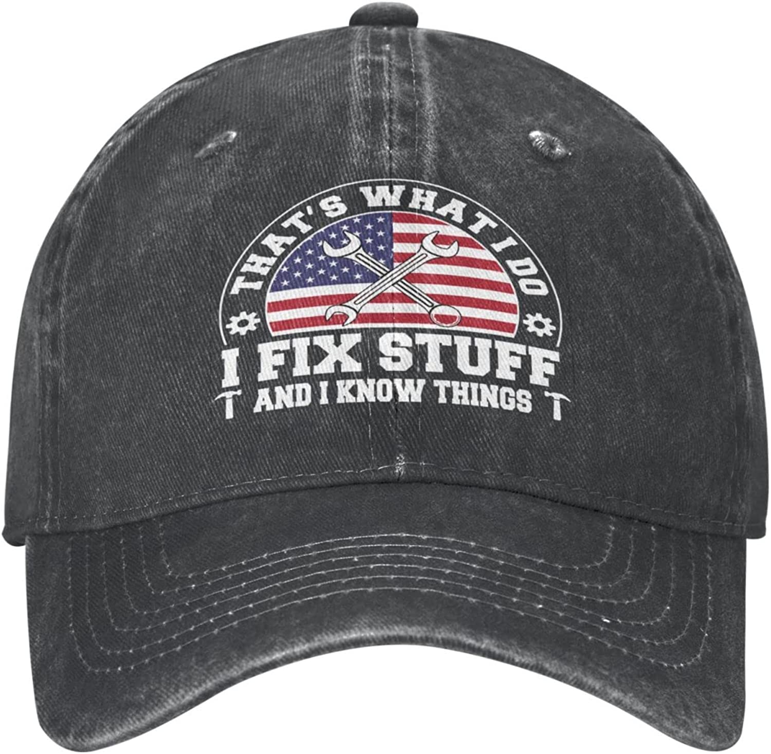 Cappello Da Baseball Cotone "I Fix Stuff And I Know Things" - Berretto Vintage Regolabile Per Papà, Idea Regalo Divertente Per Uomo E Donna