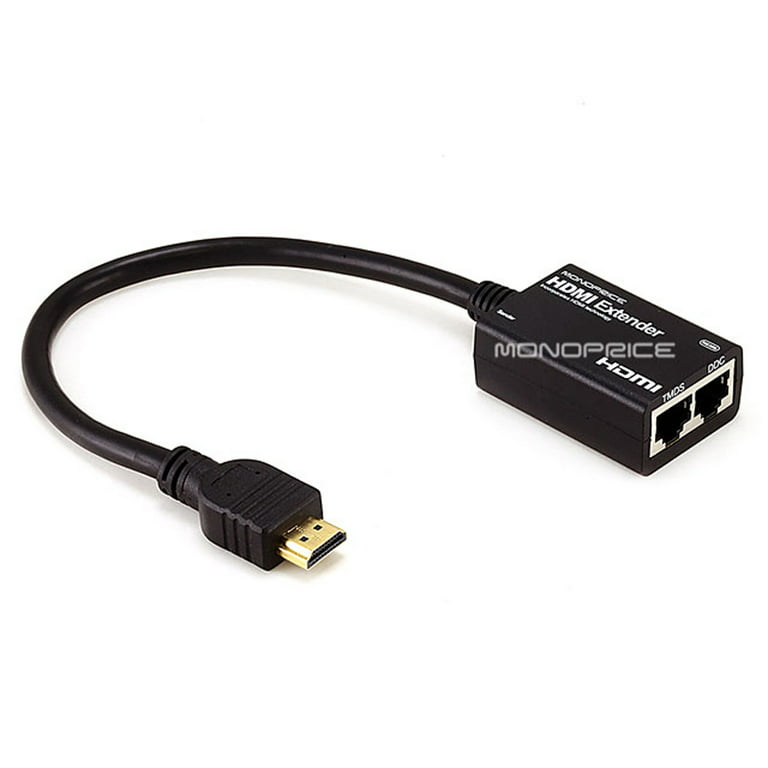 Hurtig semafor Udførelse Monoprice HDMI Extender Using Cat5e or CAT6 Cable, Extend Up to 98ft -  Walmart.com