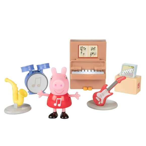 Playset Peppa Pig Little Rooms Music Studio con 6 piezas 2+