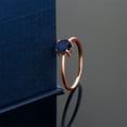 thumbnail image 4 of Gem Stone King 10K Rose Gold Blue Sapphire Solitaire Engagement Ring for Women (1.00 Cttw, Round 6MM, Gemstone September Birthstone, Size 8), 4 of 5
