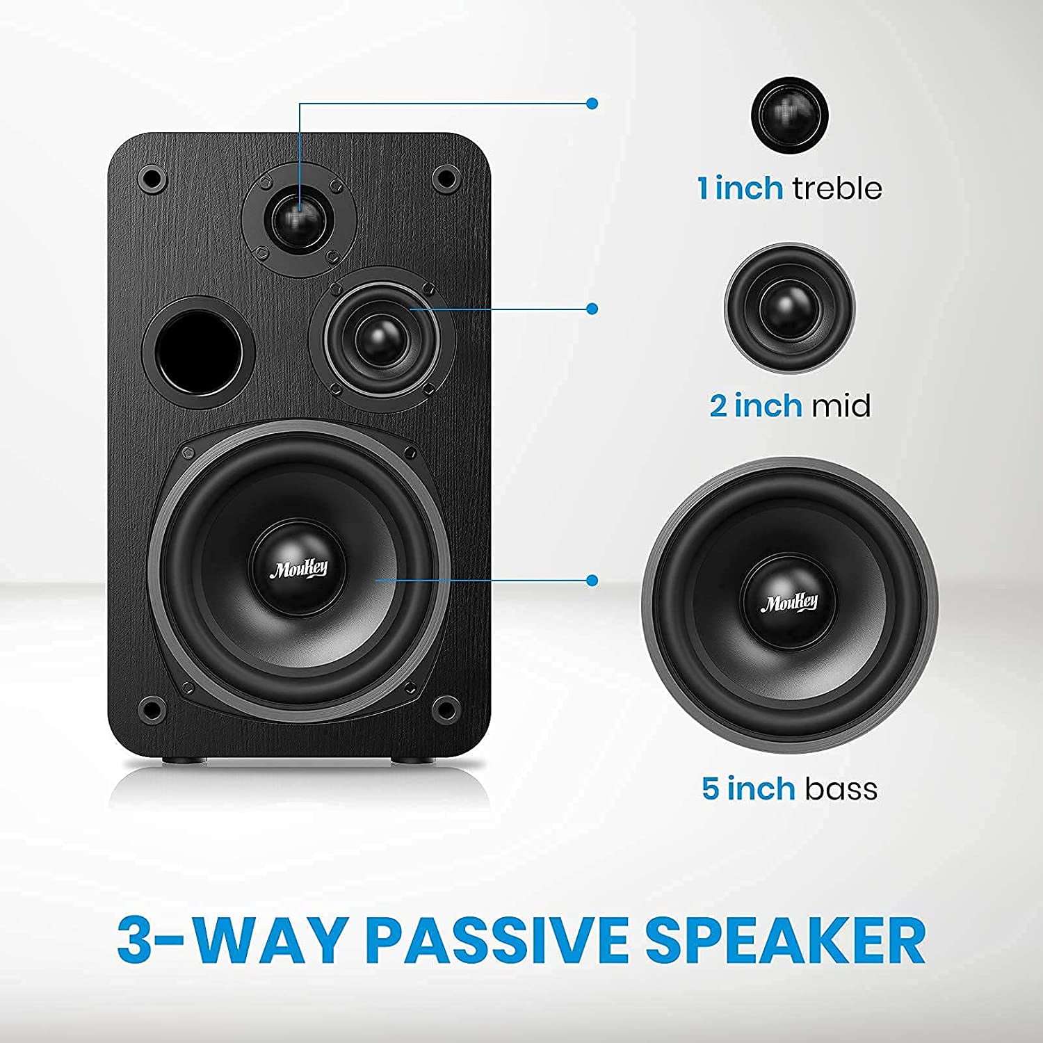 Passive Bookshelf Speakers (Pair), Peak 