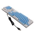 thumbnail image 4 of Teclado mecánico de 104 teclas, interruptor azul, RGB, USB, resistente al desgaste, resistente a los arañazos, teclado para juegos, blanco y azul, 4 of 5