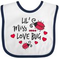 thumbnail image 3 of Inktastic Lil Miss Love Bug with Lady Bug and Hearts Girls Baby Bib, 3 of 4