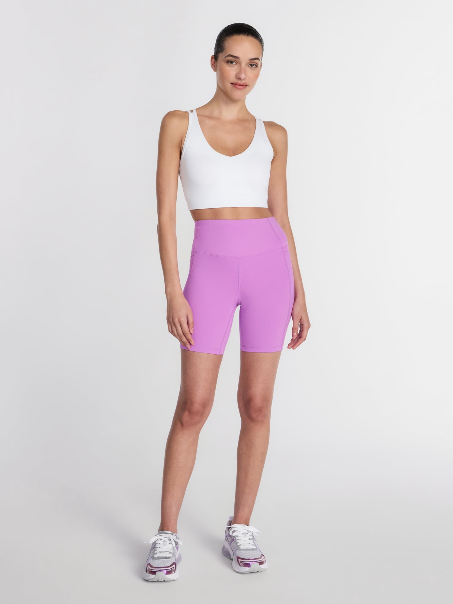 Athletic Works Women's and Women's Plus High Rise Bike Shorts, 7" Inseam, Size XS-4X