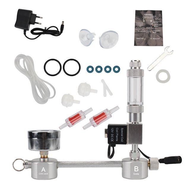 Aquarium CO2 Generator System Kit DIY Bubble Counter Diffuser Aquarium Accessories With Solenoid Valve For Aquatic Plant Growth ,Easy Installation