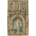 thumbnail image 2 of Jacob Jordaens 16x24 Gold Ornate Framed and Double Matted Museum Art Print Titled - Design for a Wall Decoration (Recto) (1640-1645), 2 of 4