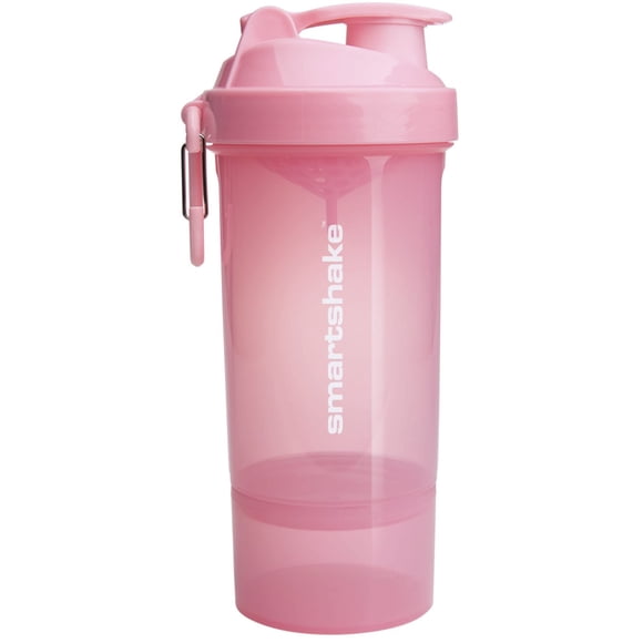 Smartshake O2GO ONE Botella Coctelera de Proteínas de Plástico 800 ml | 27 oz - Tapa roscada a prueba de fugas - Sin BPA - Unisex - Rosa claro