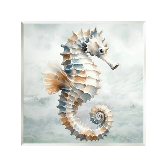 Stupell Industries Detailed Ocean Seahorse Animals & Insects Painting Unframed Art Print Wall Art, 12 x 12