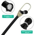 thumbnail image 3 of 10 Pieces Bungee Cords with Mini Bungee Hooks Heavy Duty Universal Bungee Cord Bungee Cords with 2 Heavy Duty Hook Straps for Tent Camping Motorcycle Trailer Luggage Car and Bike, Black, BR-Vie, 3 of 5