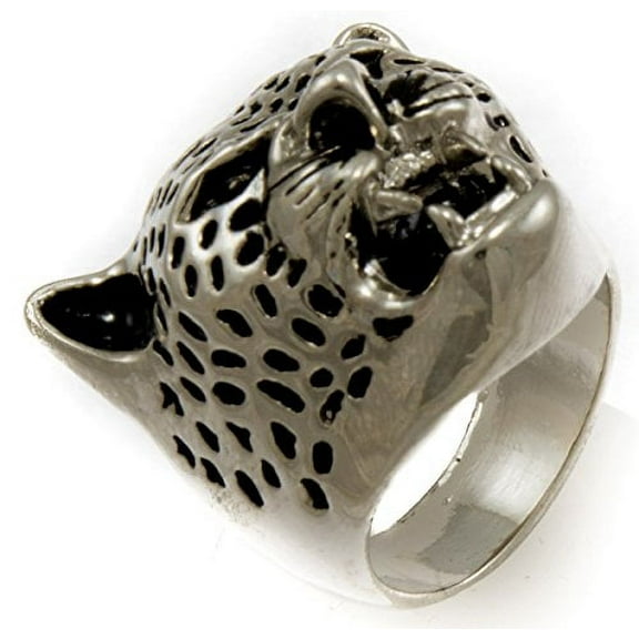 Men Silver Tone Jaguar Roaring Hip Hop Style Ring (8)