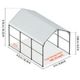 thumbnail image 5 of VEVOR Heavy Duty Metal Carport, 10' x 15' Outdoor Carport with Galvanized Steel Frame & Roof, Car Tent Garage Shade with Removable Sidewalls, Multi-Use Car Shelter for Pickup, Boat, Car & Tractors, 5 of 9