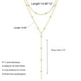 thumbnail image 4 of Lariat Y-Shaped Pendant Necklace 14k Gold Plated/Silver Trendy Layered Beaded Chain Gold Necklace for Women, 4 of 4