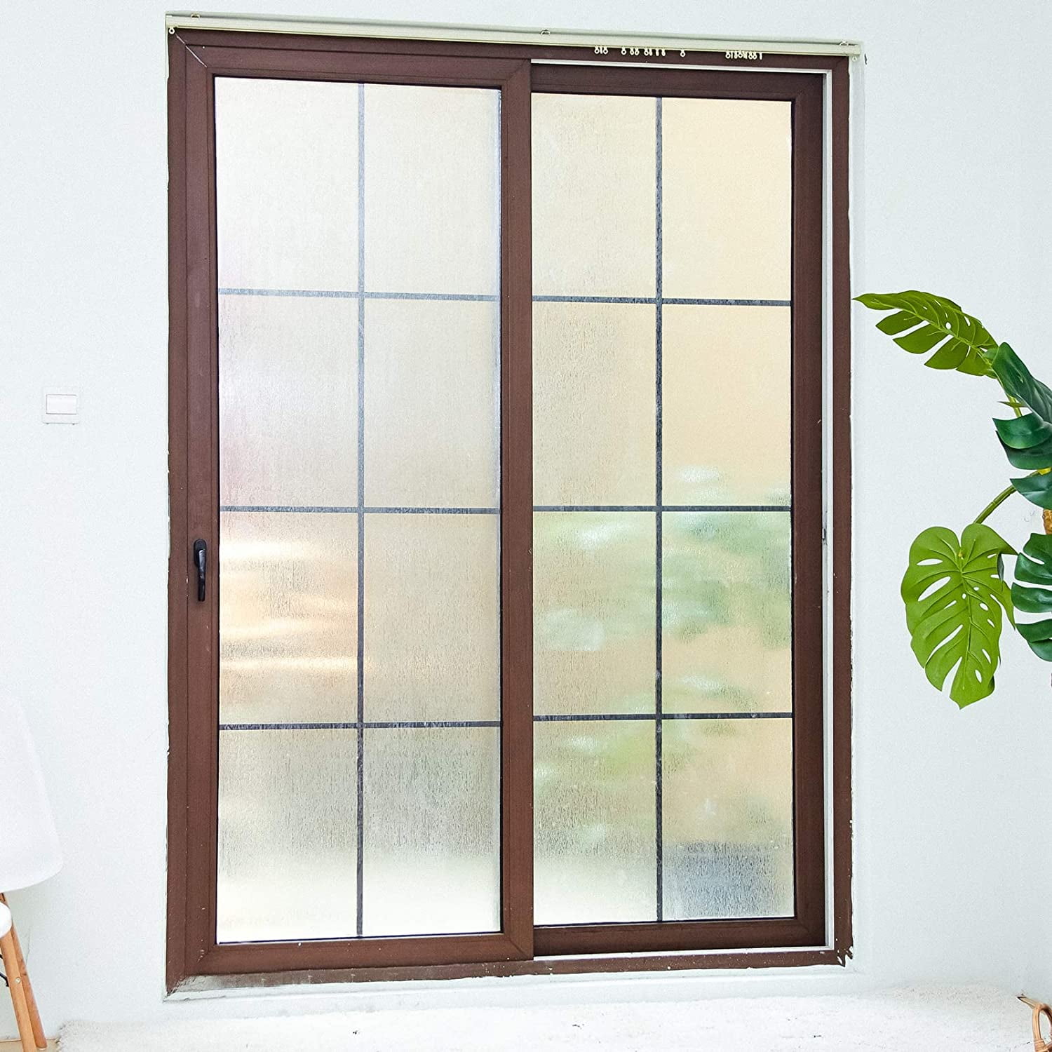 VELIMAX Rain Glass Window Film Privacy Static Window Clings Decorative Glass Sticker for Home Office Removable UV Protection Heat Control 17.7 x 157.4 inches