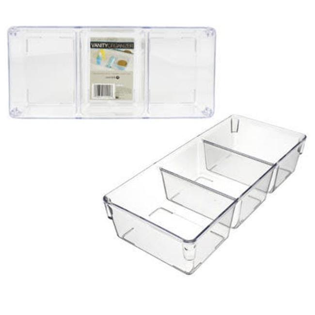 DDI 2326760 3Section Clear Drawer Organizer, Clear Case of 3