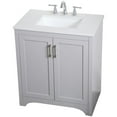 thumbnail image 1 of Pemberly Row Traditional 30" Single Quartz Top Bathroom Vanity in Gray, 1 of 15