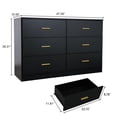 thumbnail image 7 of PORKISS Black 6 Drawer Dresser, Wood Chest of Drawers with Wide Storage, Modern Storage Cabinet for Bedroom, Living Room, Hallway, Adults, 7 of 7