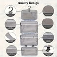 thumbnail image 4 of Hanging Toiletry Bag for Travel, 4-Fold Mesh Cosmetic Makeup Organizer with Hook, Portable Grooming Kit Bag for Suitcase and Bathroom Storage,Black, 4 of 6
