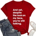 thumbnail image 5 of Camiseta con estampado sarcástico para mujer - Camiseta informal de manga corta con frases divertidas, 5 of 5