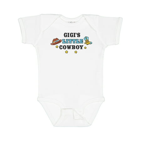 

Inktastic Gigis Little Cowboy with Cowboy Hat and Boots Gift Baby Boy Bodysuit