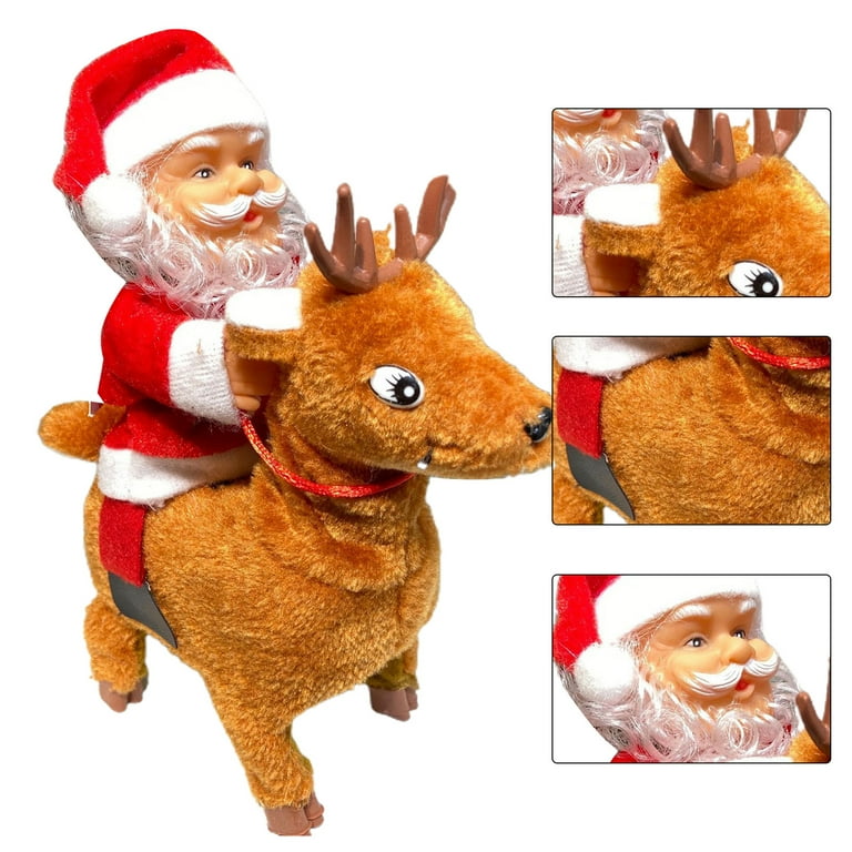 Christmas Straws Santa Claus Elk Deer Small Bell Plastic Straw Food Grade  Reusable Christmas Themed Holiday Party Decorations