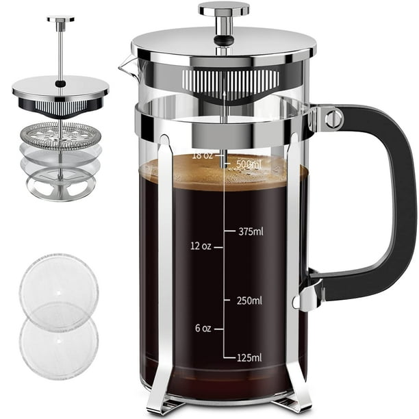 Cafetera de prensa francesa QUQIYSO 304 de acero inoxidable 620 ml