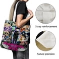 thumbnail image 3 of Mob Psycho Bolso de tela con estampado de lienzo para mujer, bolsa de compras reutilizable y estética, con cremallera interior, regalo para mujer,40*40cm., 3 of 6