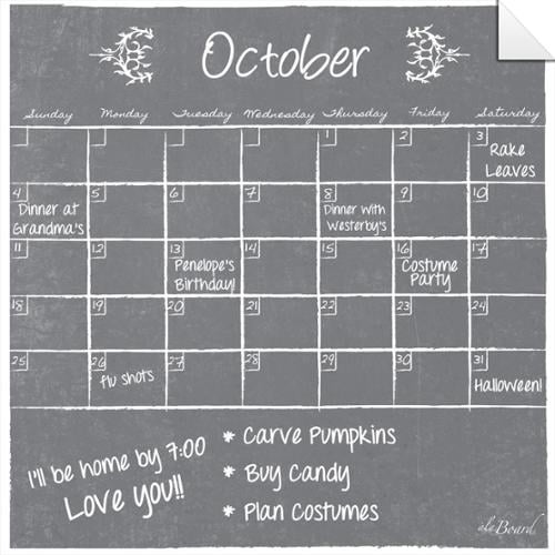 AlaBoard Gray Dry Erase Monthly Calendar Decal