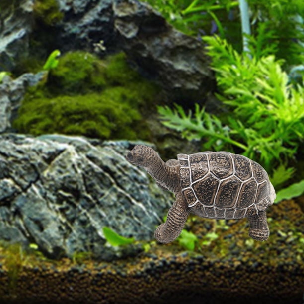 Figura de animales de tortuga, modelo de tortuga, adorno de juguete, decoración de jardín, figura de tortuga pequeña, juguete de tortugas para césped, negro