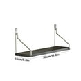 thumbnail image 4 of No-Drill Wall Shelf for Bedroom and Living Room with Strong Wooden Design, 30 lb Weight Capacity, Wall-Mounted Projector, Router, and Bookshelf Storage, 4 of 7