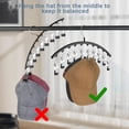 thumbnail image 3 of Yecuip Perchas para sombreros para armario Estantes organizadores de sombreros de metal para gorras de béisbol Paquete de 2 estantes para sombreros de puerta para gorras de béisbol con 10 clips grande, 3 of 5