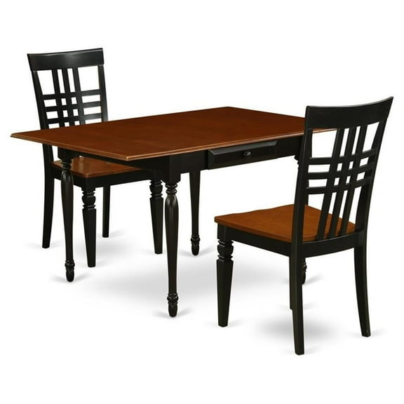 Atlin Designs 3-piece Wood Dining Room Set in Black and Cherry