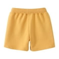 thumbnail image 4 of Boys Gym Shorts Size 7 Elastic Waist Solid Color Shorts Drawstring Pocket Shorts Soft and Breathable Summer Daily Outerwear Beach Shorts Yellow 1-2 Years, 4 of 4