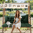 thumbnail image 7 of SDJPOI Porch Swing Replacement Cushion, 4" Thick Waterproof 2-3 Seater Bench Cushion with Backrest, Outdoor Swing Cushions for Outdoor Furniture（Dark Green,47*40in）, 7 of 7