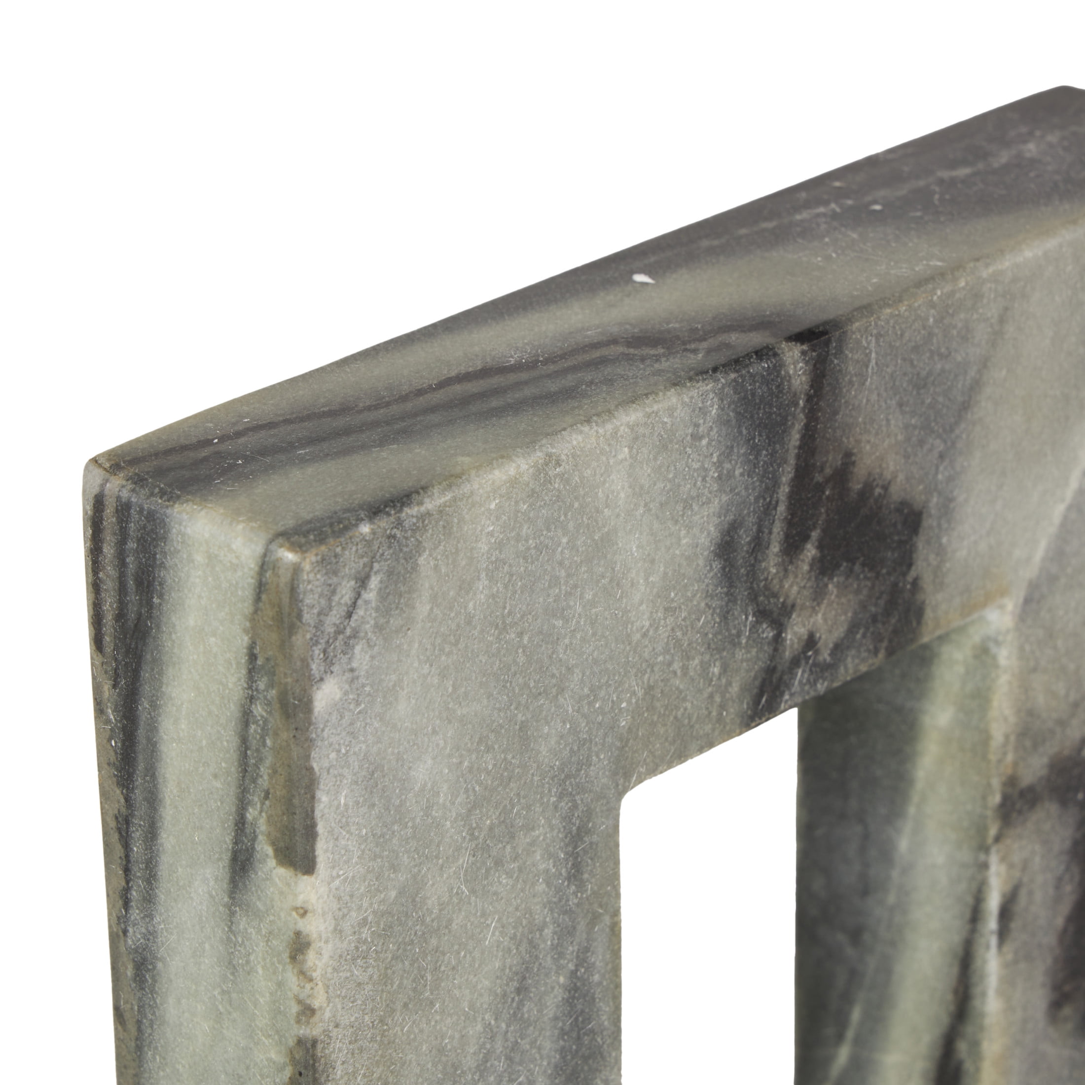 7", 5", 3"H Black Marble Square Arch Abstract Sculpture with Varying Sizes, by DecMode (3 Count)