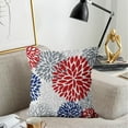 thumbnail image 2 of Red Navy Blue Dahlia Pillow Covers 20x20 Set of 2, Geometric Floral Outdoor Throw Pillow Covers Patriotic Pillowcase Modern Farmhouse Home Decorations Cushion Case for Living Room Bedroom, 2 of 5