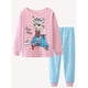 thumbnail image 1 of Conjunto de pijama informal con cuello redondo y estampado animal para niña, 2 piezas xuanjing  unisex, 1 of 2