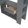thumbnail image 3 of Kumix Gaming Loft Bed with Desk, Multi-storage Shelves, LED and Charging Station, Wood Twin Size Loft Bed with Full-Length Guardrail and Ladder for Teens Adults, Twin Loft Bed Frame, Gray, 3 of 8